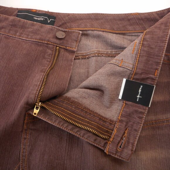 Venezia Womens size 20 Skirt Vintage NWT Brown Denim Western Cowgirl Knee-length - Picture 9 of 9